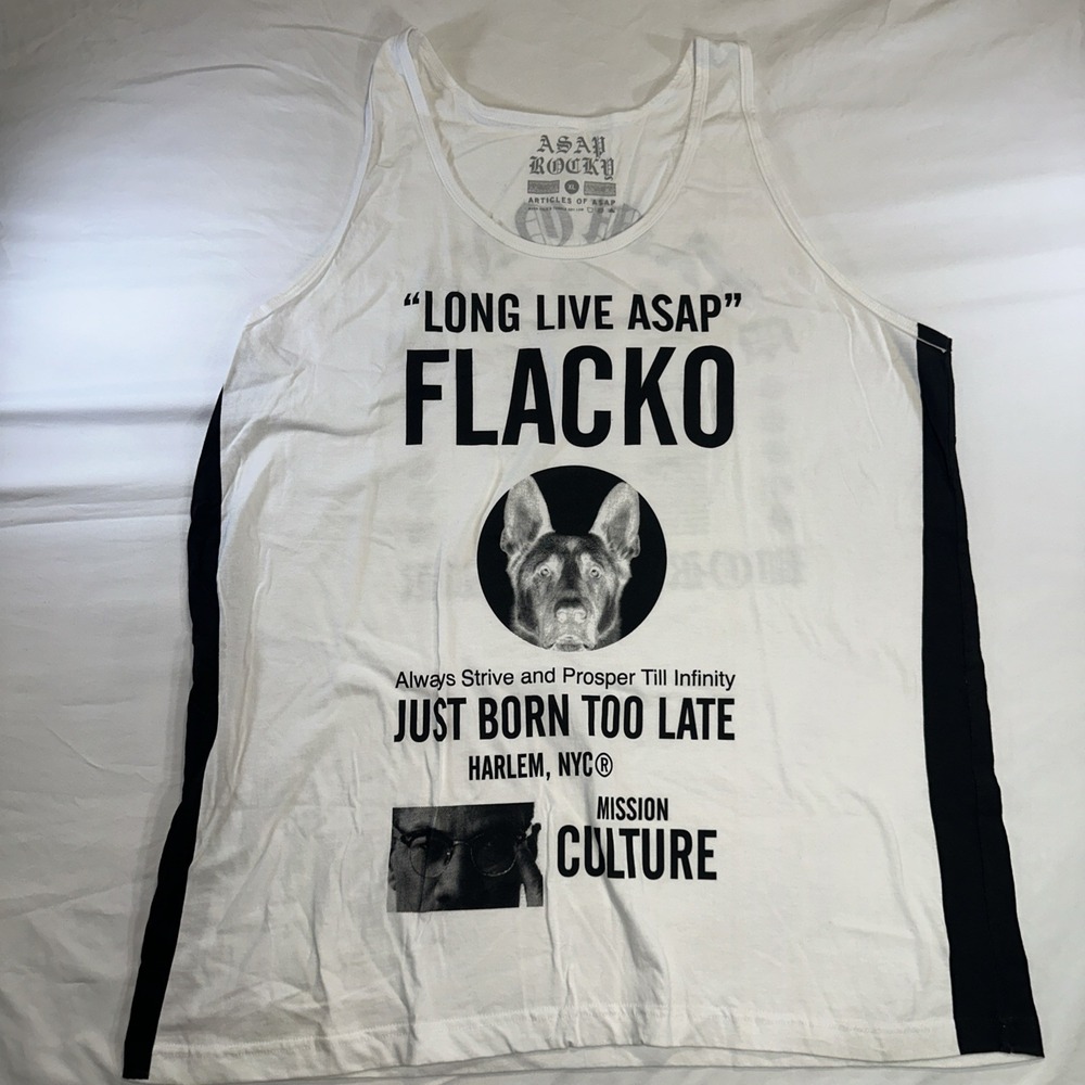 ASAP Rocky Long Live 2013 Tour Flacko Tank Top Shirt Mens XL White Muscle New